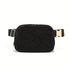 Plush Waist Bag for Outdoor Travel and Sports