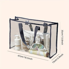 Clear PVC Tote Bag Waterproof Beach Handbag Travel Shopping