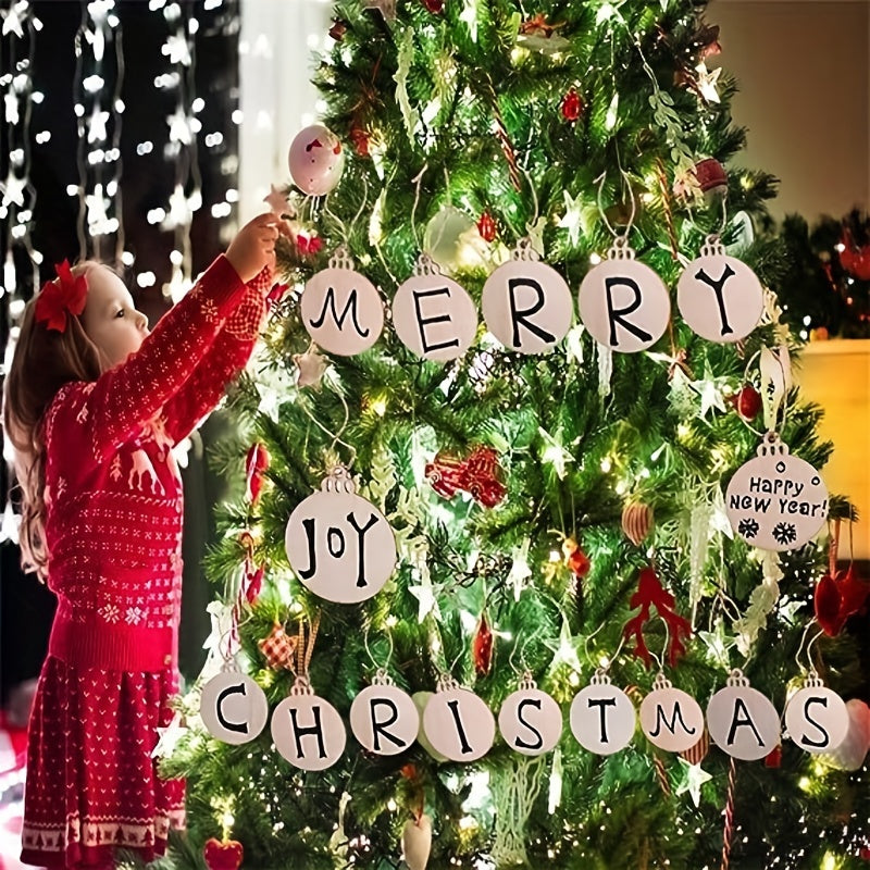 DIY Christmas Wooden Circles Blank Boards Non-toxic Ornaments Holiday Han
