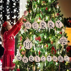 DIY Christmas Wooden Circles Blank Boards Non-toxic Ornaments Holiday Han