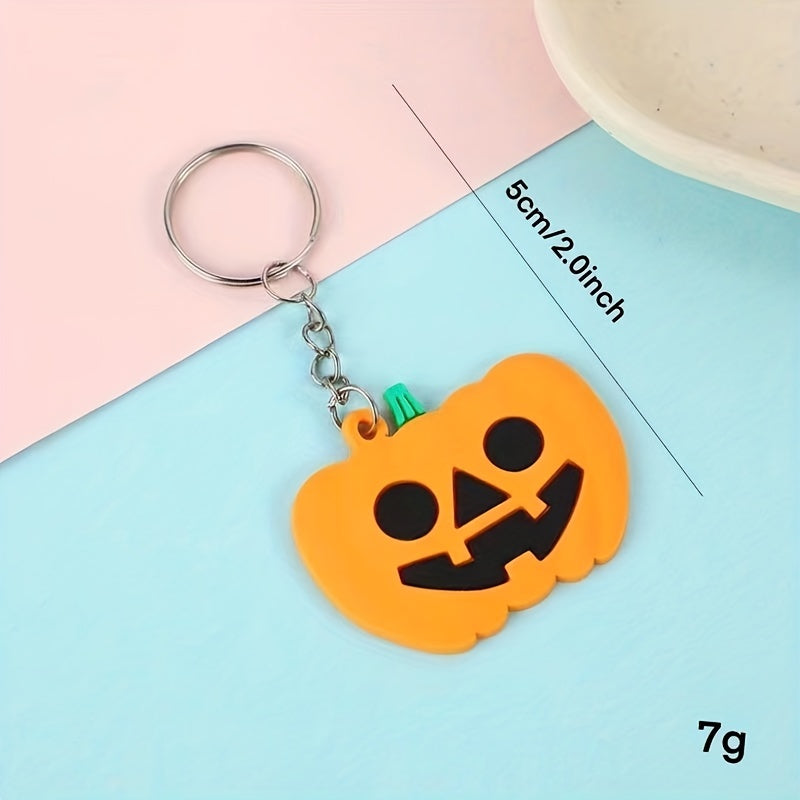 6pcs Halloween Pumpkin Small Pendant Pumpkin Light Ghost Keychain