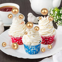 108pcs Cupcake Topper DIY Cake Insert Topper Foam Cake Ball Baking Decoration