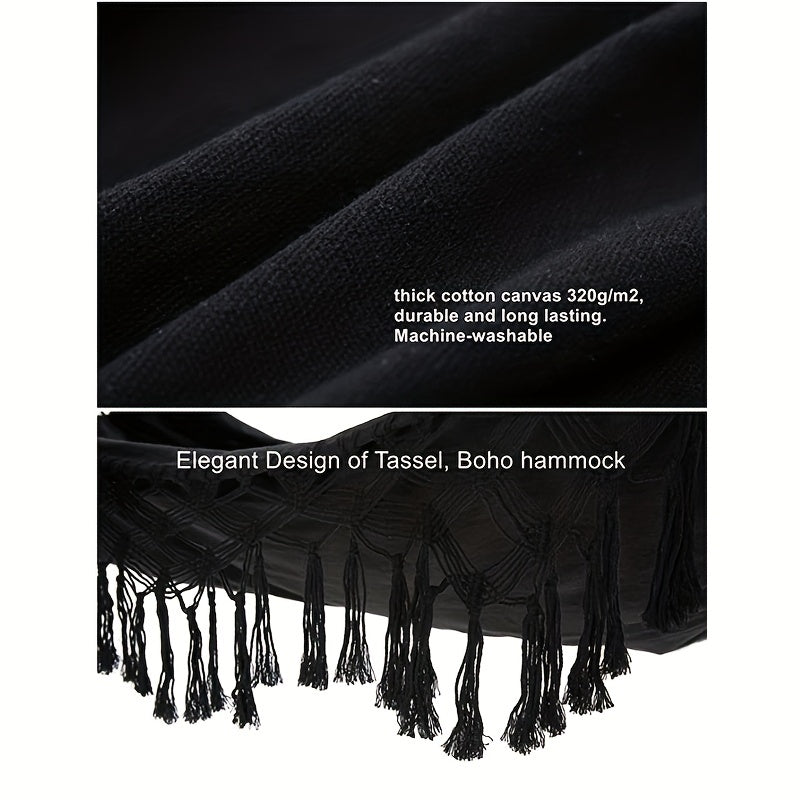 1pc Fringed Hammock With Straps for Outdoor Camping Travel