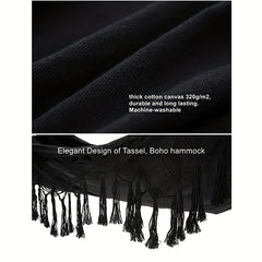 1pc Fringed Hammock With Straps for Outdoor Camping Travel