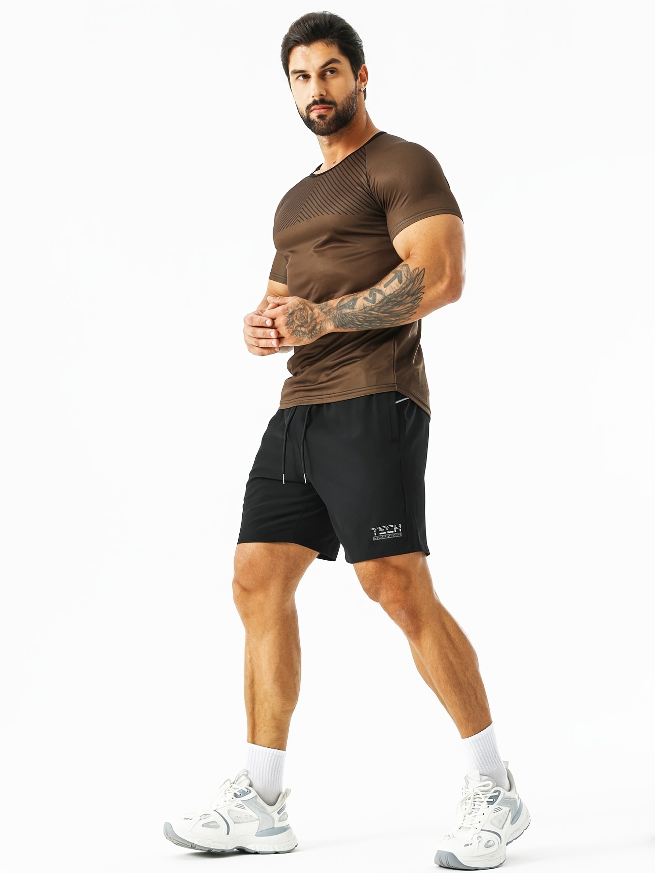 Men's Casual Letter Print Drawstring Shorts for Summer Gym Workout