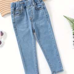 Toddler Girls Washed Jeans Skinny Slim Fit Denim Pants Kids Summer Clothes