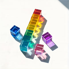 Colorful Acrylic Building Blocks Toys - Set of 30pcs High Transmittance Blocks