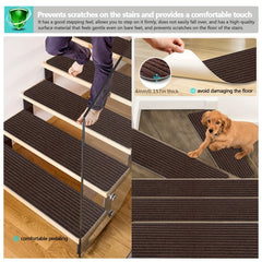 15pcs Non Slip Carpet Stair Treads 29.92x7.87in for Wood