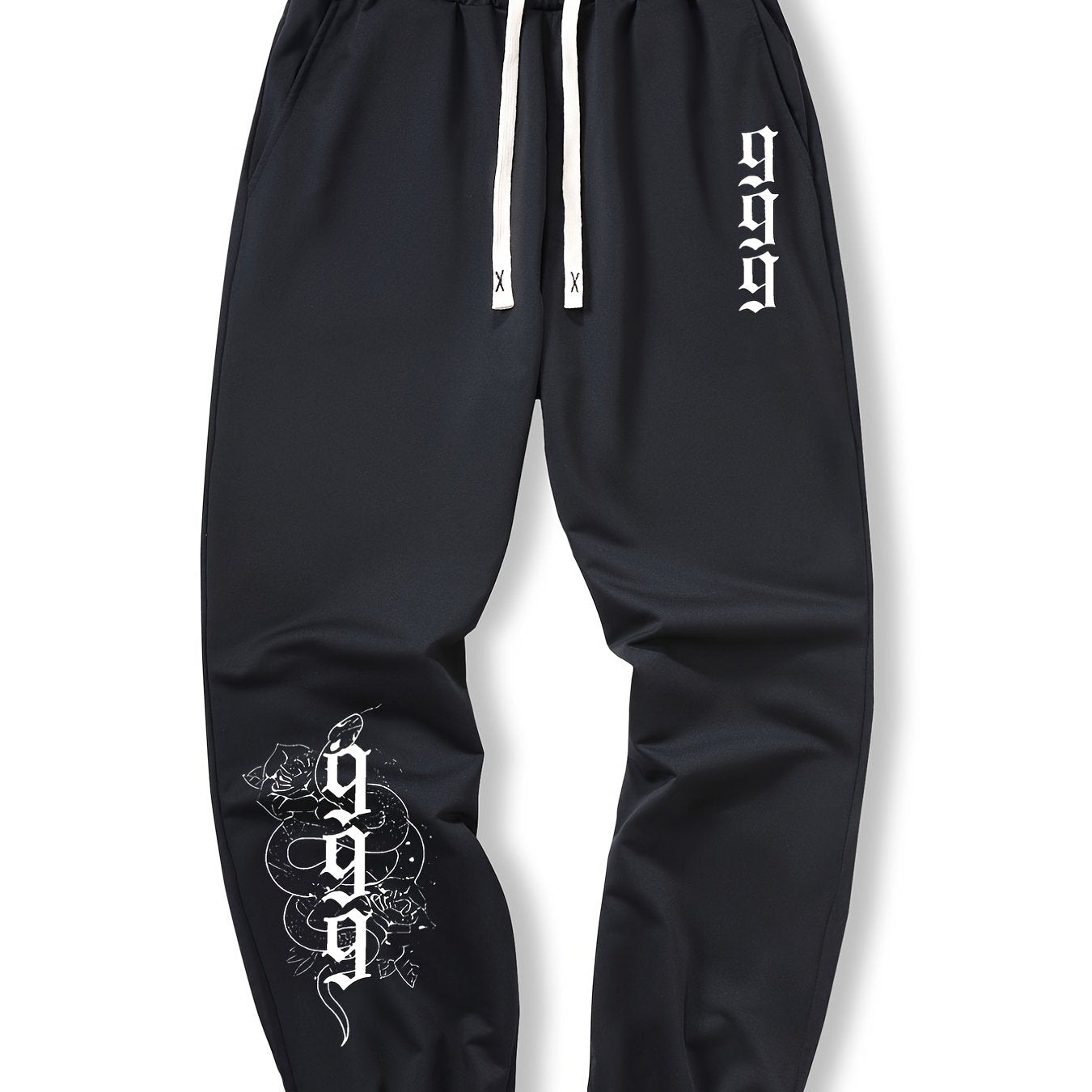 Men's Stylish Pattern Pants Casual Loose Drawstring Sweatpants