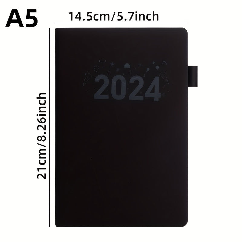 200 Pages Year Notebook With Pen Soft Leather Cover Waterproof Notepad