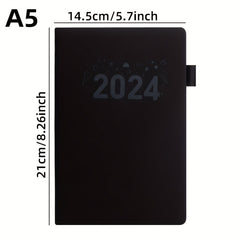 200 Pages Year Notebook With Pen Soft Leather Cover Waterproof Notepad