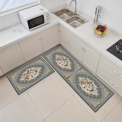 Boho Kitchen Rugs Set - Vintage Floral Anti Fatigue Long Strip Floor Mats