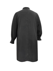 Solid Lantern Sleeve Casual Dress