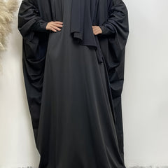Casual Abaya Dress Women Solid Batwing Sleeve Loose Maxi Dress