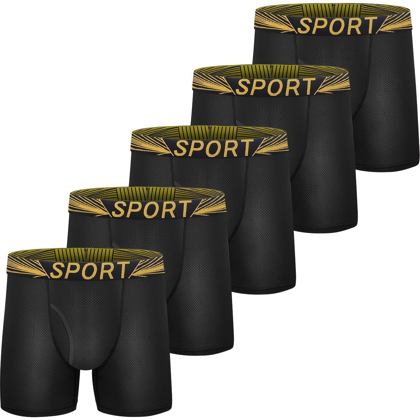 5pcs Boys Teen Casual Letter Print Boxer Briefs Underwear