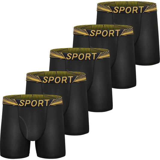 5pcs Boys Teen Casual Letter Print Boxer Briefs Underwear