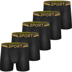 5pcs Boys Teen Casual Letter Print Boxer Briefs Underwear