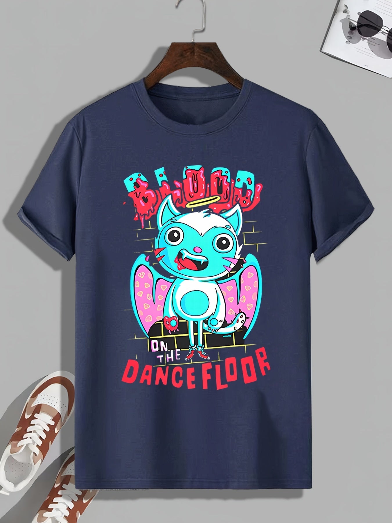 Men's Dance Floor Print T shirt Active Slightly Stretch Breathable Tee