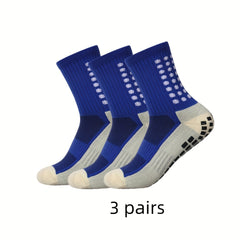 3 Pairs Men's Mid Crew Sport Socks Nylon Blend Breathable Sweat Absorbing
