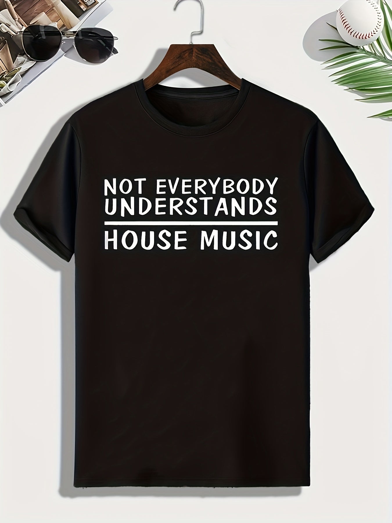 House Music Print Men's Comfy T shirt for Outdoor Summer