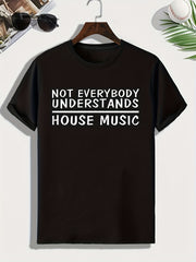 House Music Print Men's Comfy T shirt for Outdoor Summer