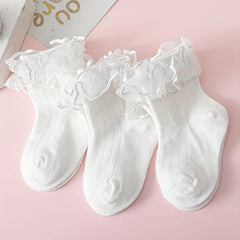 Baby Girls Mesh Trim Ankle Socks Breathable Comfortable Princess Socks