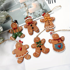 Christmas Tree Gingerbread Man Pendant Resin Trinkets Hanging Ornaments