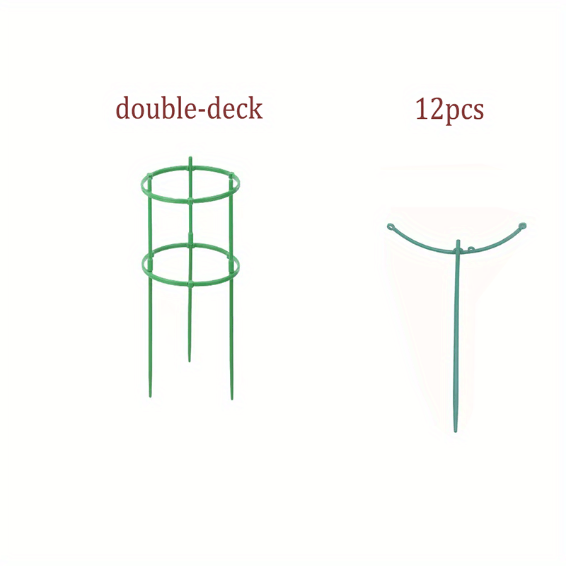Plant Climbing Vine Support Frame Set with Rings, Rods - 6/12/18pcs