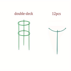 Plant Climbing Vine Support Frame Set with Rings, Rods - 6/12/18pcs