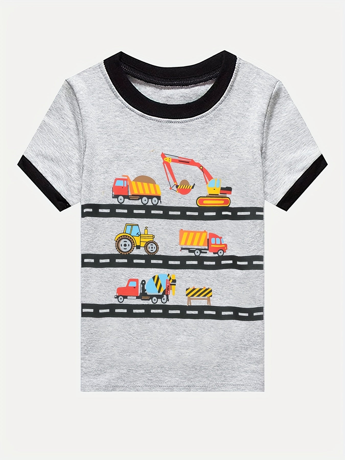 Boys Cartoon Cars Pajama Set Short Sleeves Tops & Bottoms