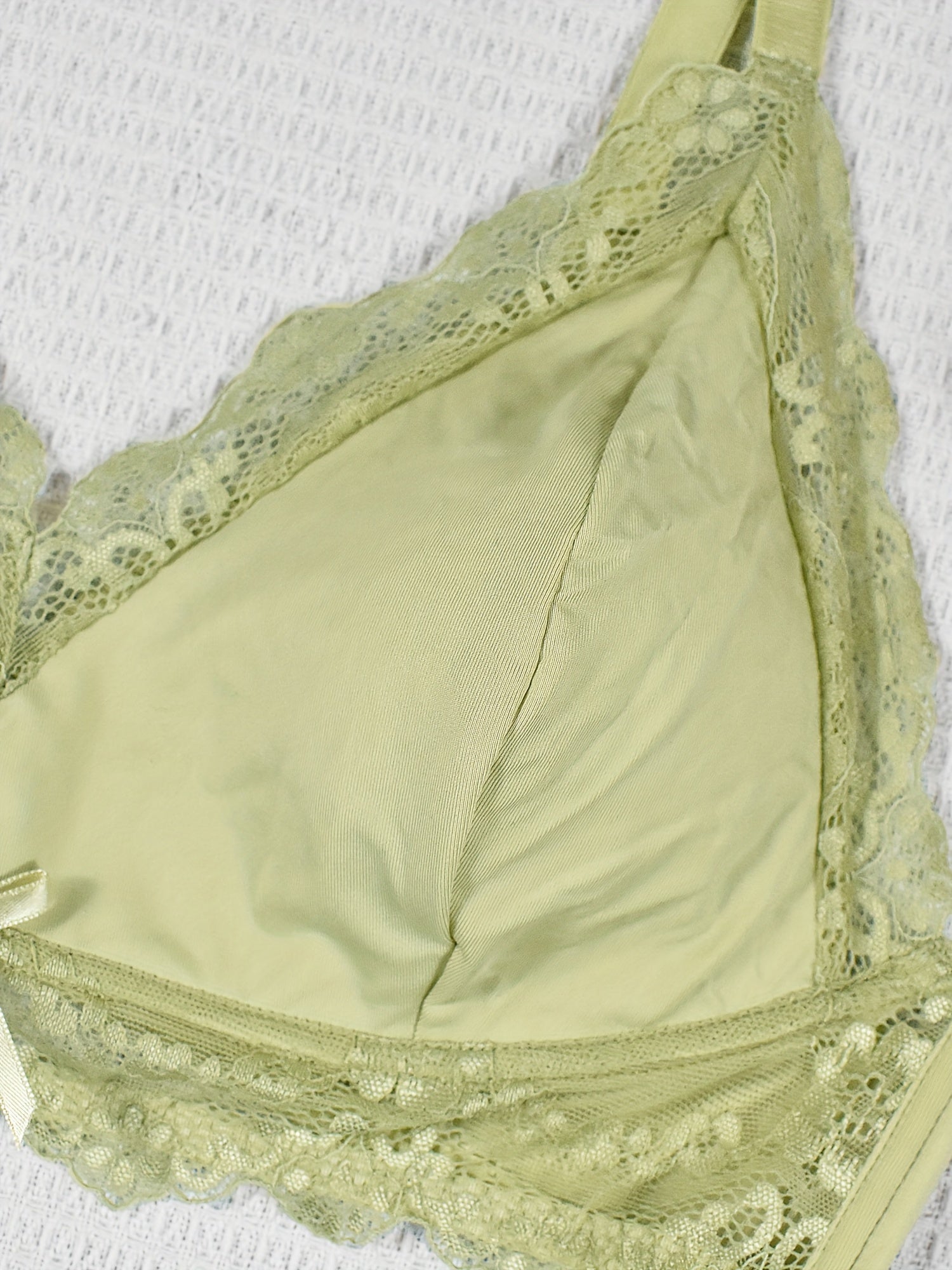 Plus Size Satin Lace Wireless Bralette