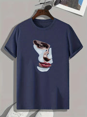 Beauty Portrait Print Men's Comfy T-shirt for Outdoor Summer