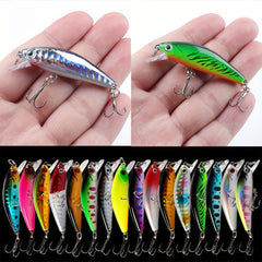 15pcs Bionic Bait 15pcs Sinking Minnow Lures for Bass Perch & Saltwater 5 0 22in