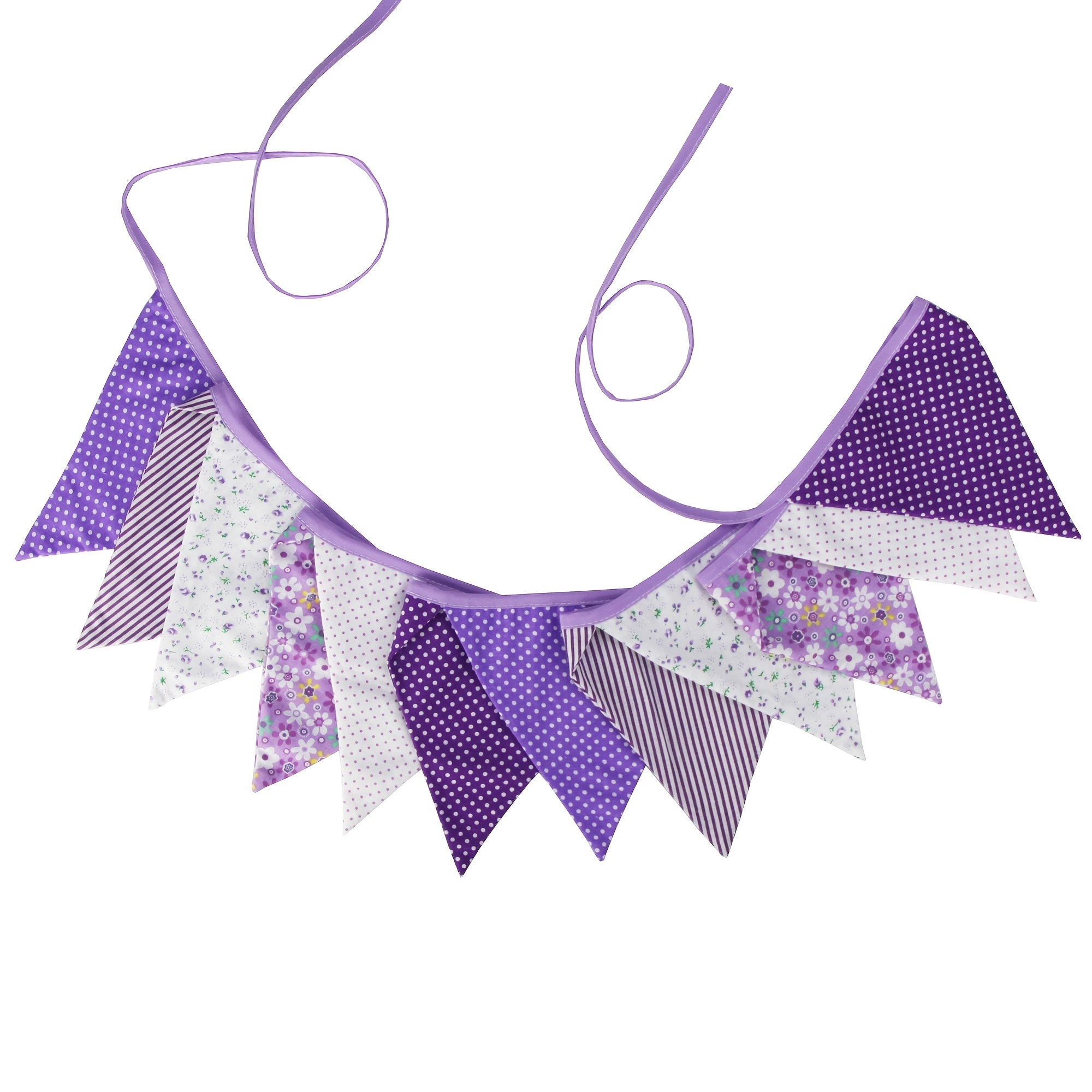 Vintage Floral Triangle Flag Fabric Banner Bunting Garlands for Wedding