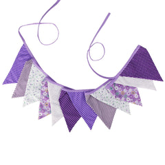 Vintage Floral Triangle Flag Fabric Banner Bunting Garlands for Wedding