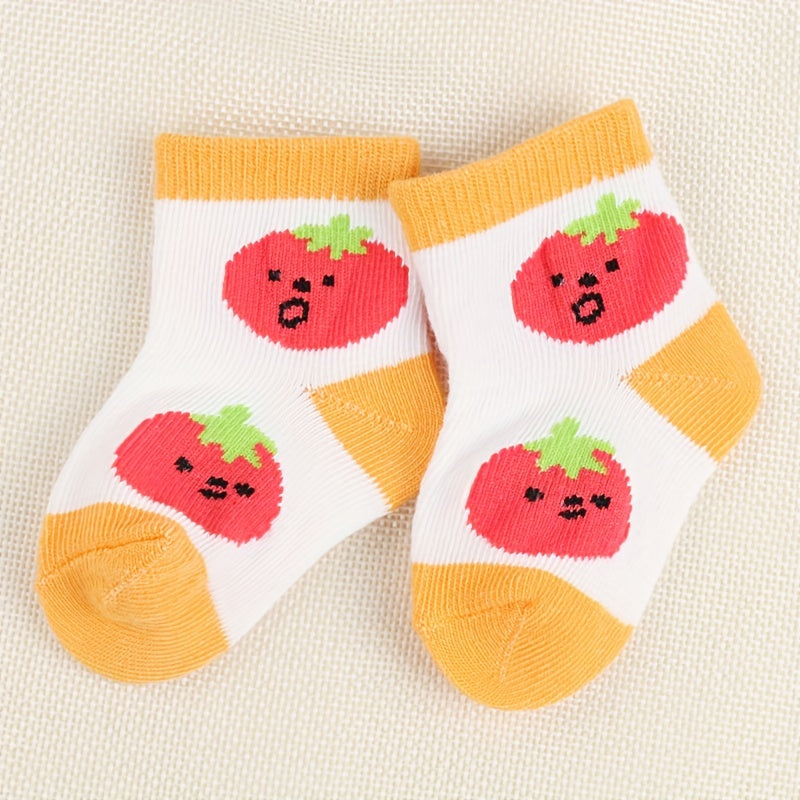 Fruit Jacquard Baby Socks Orange Tomato Cherry Pattern Sweet Socks