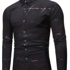 Stylish Pattern Men's Casual Long Sleeve Shirt - Summer Fashion