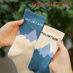 Teen's Cartoon Pattern Crew Socks 4 Pairs