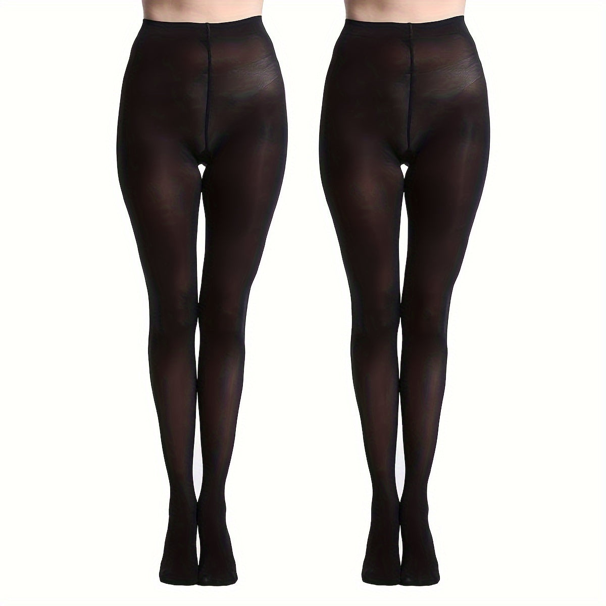 2 Pack Solid Slim Pantyhose Women's Hosiery