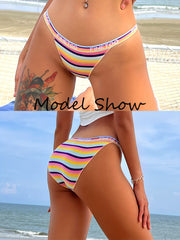 5pcs Striped Panties Colorblock Intimates Women's Lingerie