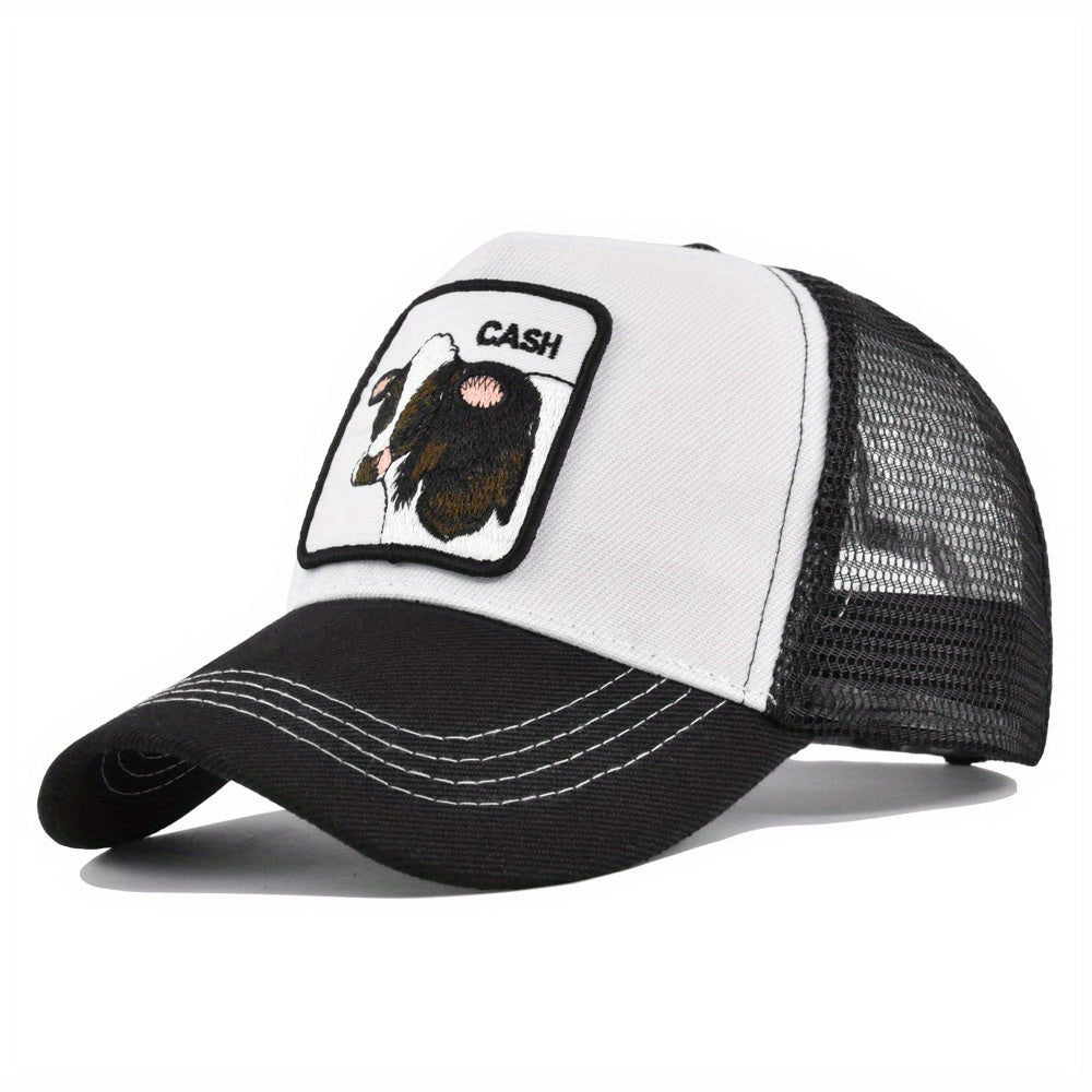 Farm Trucker Hat Unisex Animal Mesh Trucker Hat Strapback Square Patch