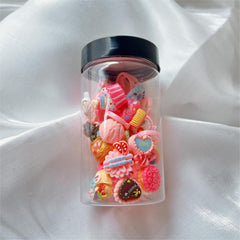 30pcs Fruit & Veggie Kids Rings Pink Finger Ring Hand Decor Children's Jewelry
