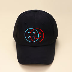 Men's Happy Face Embroidered Baseball Cap