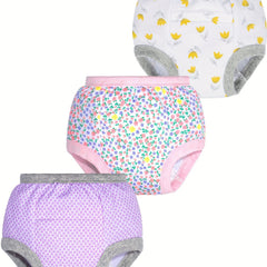 3pcs Breathable Baby Potty Training Underwear Cotton Pants Age 1-5