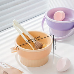 2-in-1 Silicone Brush Cleaning Mat with Holder