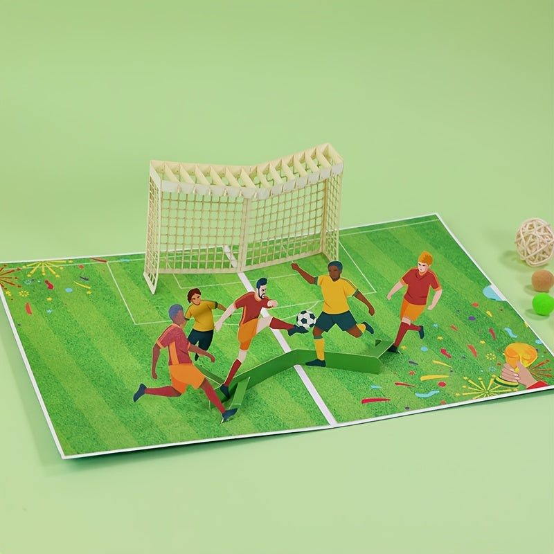 3D Football Birthday Greeting Card Paper Carving Birthday Blessing