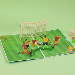 3D Football Birthday Greeting Card Paper Carving Birthday Blessing