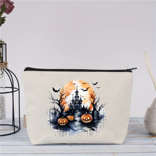 Halloween Makeup Bags Travel Pouches Toiletry Bags Canvas Zipper Makeup Bags