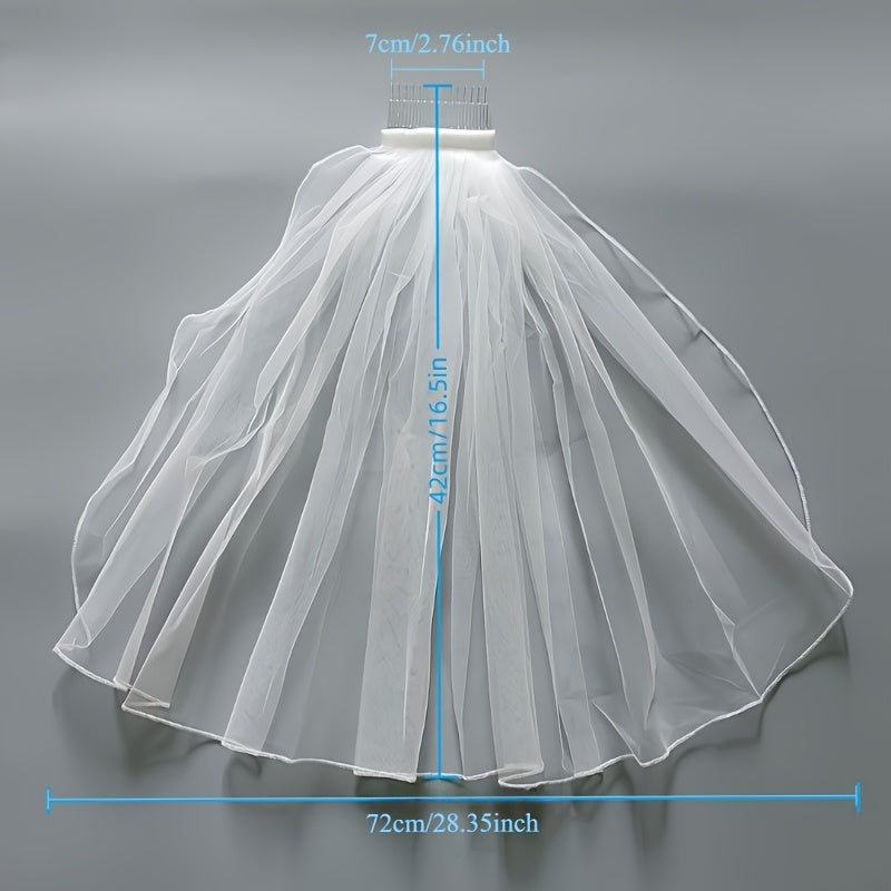 Short Bridal Veil Sheer Tulle Princess Style for Brides Weddings