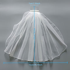 Short Bridal Veil Sheer Tulle Princess Style for Brides Weddings